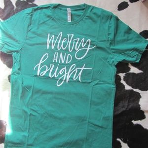 BELLA CANVAS MERRY & BRIGHT CHRISTMAS TSHIRTS BRAN